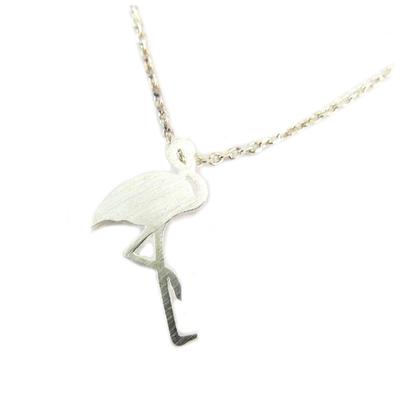 [P6939] - Серебряное колье ручной работы "Фламинго" - 18х10 мм.