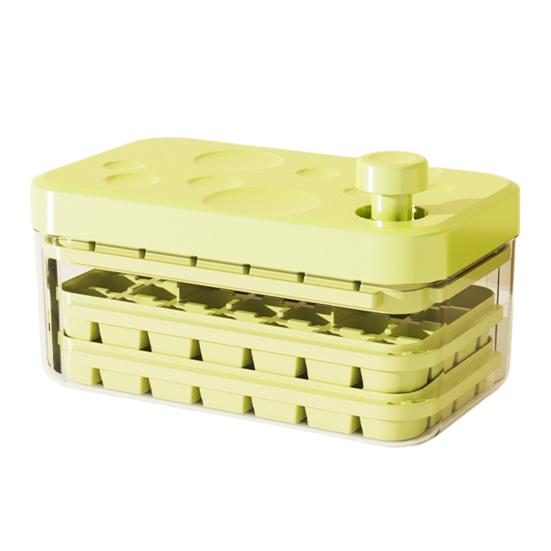 Лоток для кубиков льда с крышкой и контейнером. Большая емкость для льда. Форма для морозильника. Штабелируемая. Без BPA. Легкосъемная. Ледогенератор для охлаждения напитков, кофе.