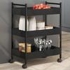 VidaXL Kitchen Trolley, Shelf with Wheels, Service Cart, Indoor Living Room Bathroom Storage Furniture, Black 842356