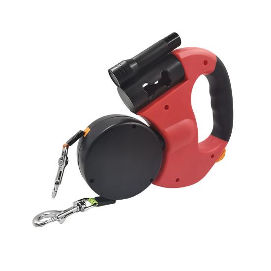 Выдвижной поводок для домашних животных, не спутывающийся, двойной ремень для выгула собак с дозатором для пакетов для фекалий и