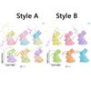6Pcs Cute Colorful Foam Easter Rabbit Animal Mold Painted Sequin Bunny Ornament Hanging Sparkle Rabbit Figurine Celebration