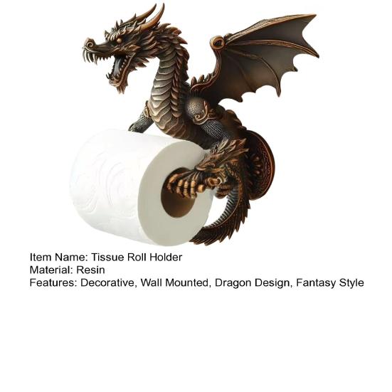 Диспенсер для туалетной бумаги «Дракон» Декоративный держатель для туалетной бумаги Настенный держатель для бумаги для ванной и кухни Подарок для любителей драконов
