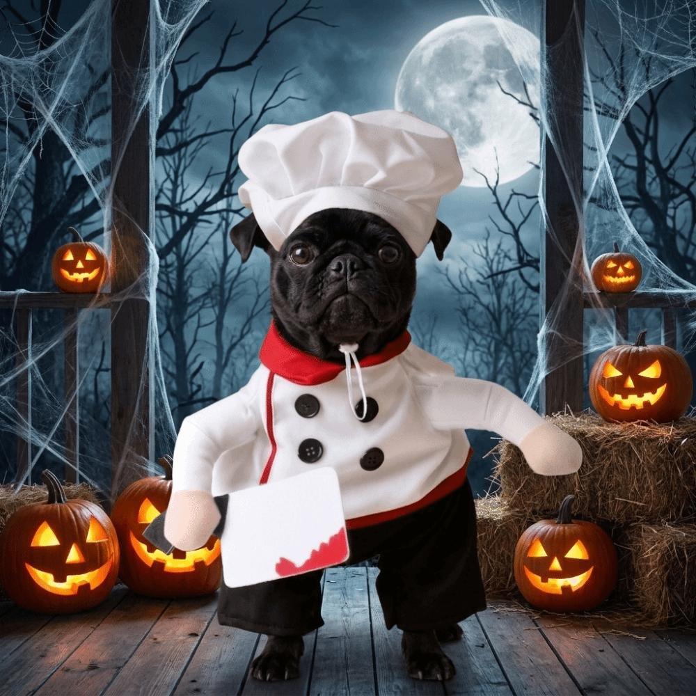 Adjustable Dog Cosplay Costumes Breathable Pet Cook Outfit Pet Funny Chef Costume Pet Party