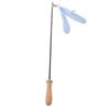 Funny Cat Stick Retractable Feather Bell Funny Cat Stick with Wooden Pole for Indoor CatsBlue