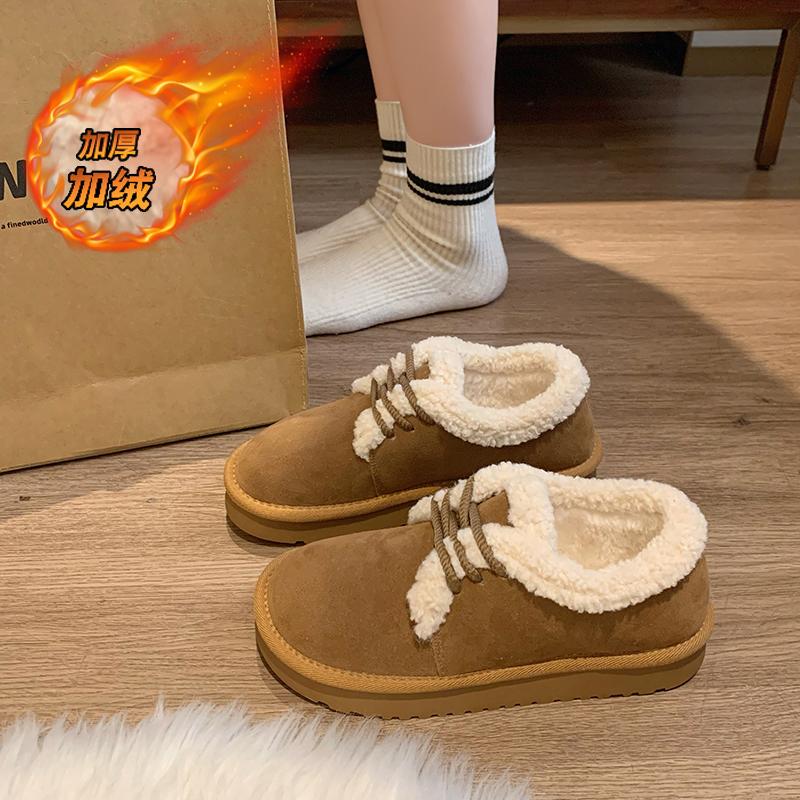 CRLAYDK Модные женские теплые зимние сапоги из замши с подкладкой из овчины, уличная обувь для ходьбы, удобные короткие ботильоны для леди