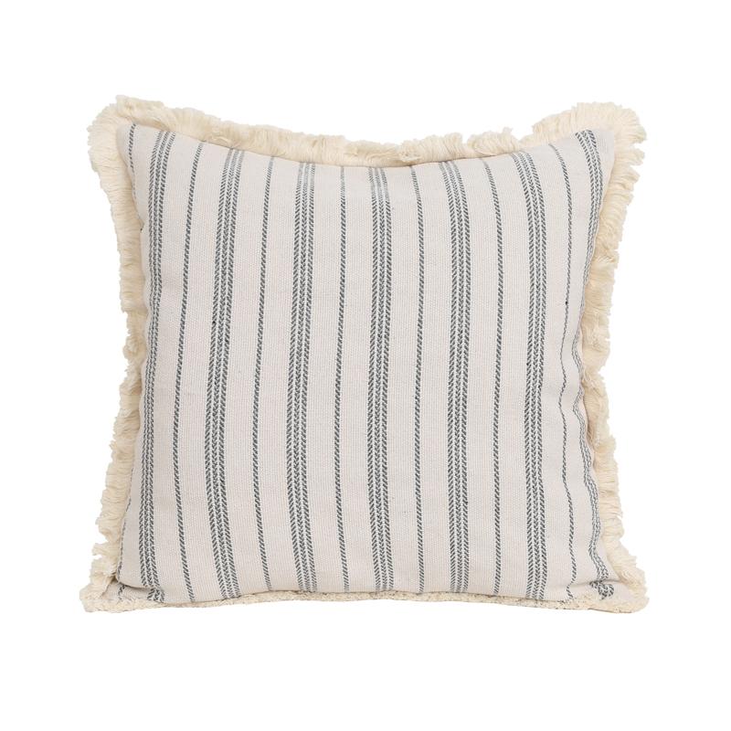 1Pc Striped Jacquard Throw Pillow Case, Retro Geometric Cushion Case with Tassels, Room Decor Party Decor, No Pillow Insert