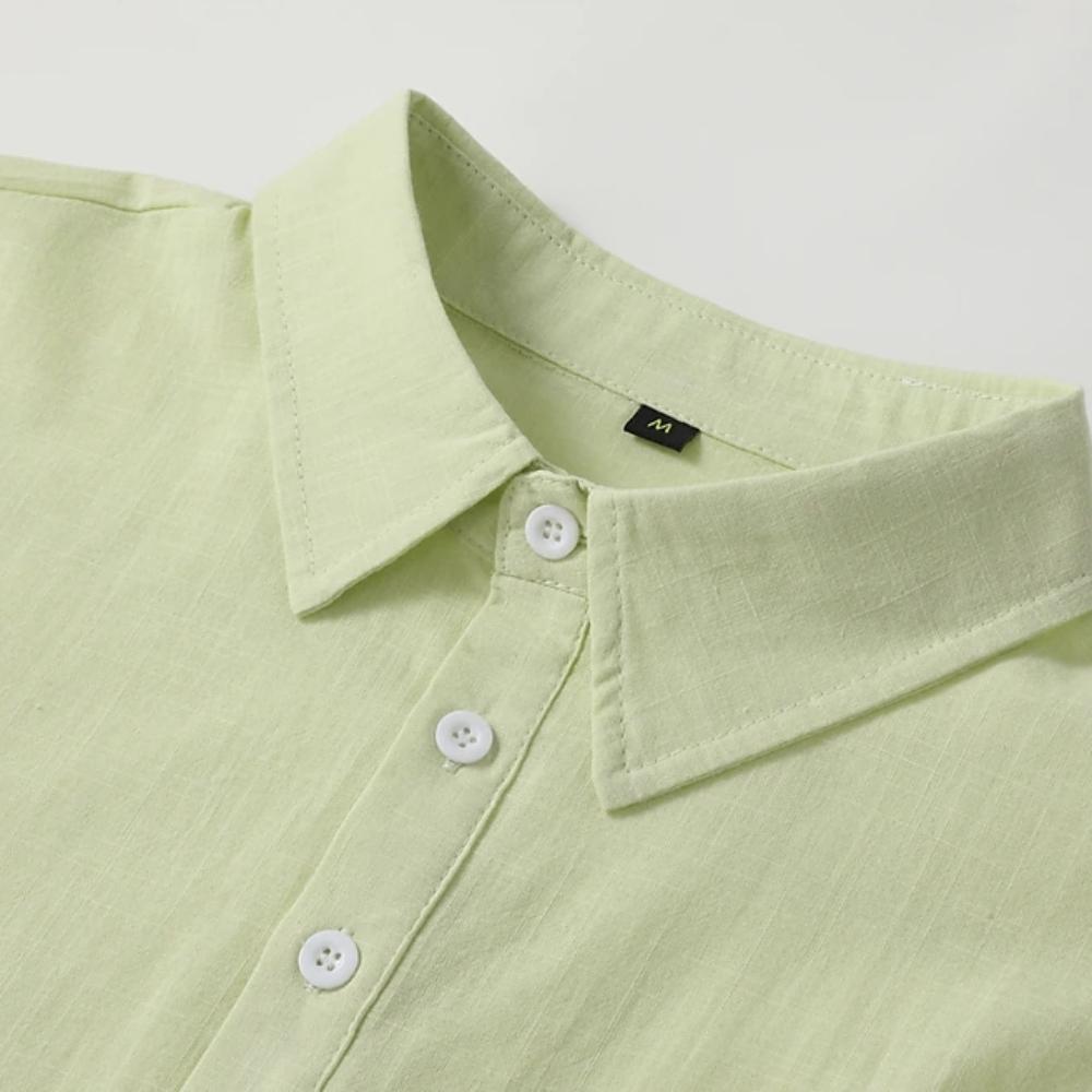 Мужские льняные рубашки с длинным рукавом на пуговицах, повседневные летние свободные рубашки в домашнем стиле