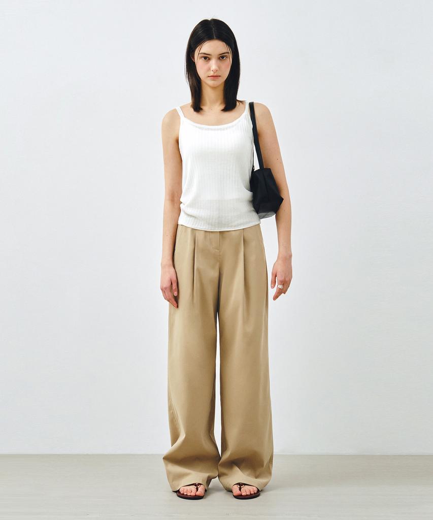 MONGDOL Essential Широкие брюки с одной складкой Бежевые Mdpt049Beige