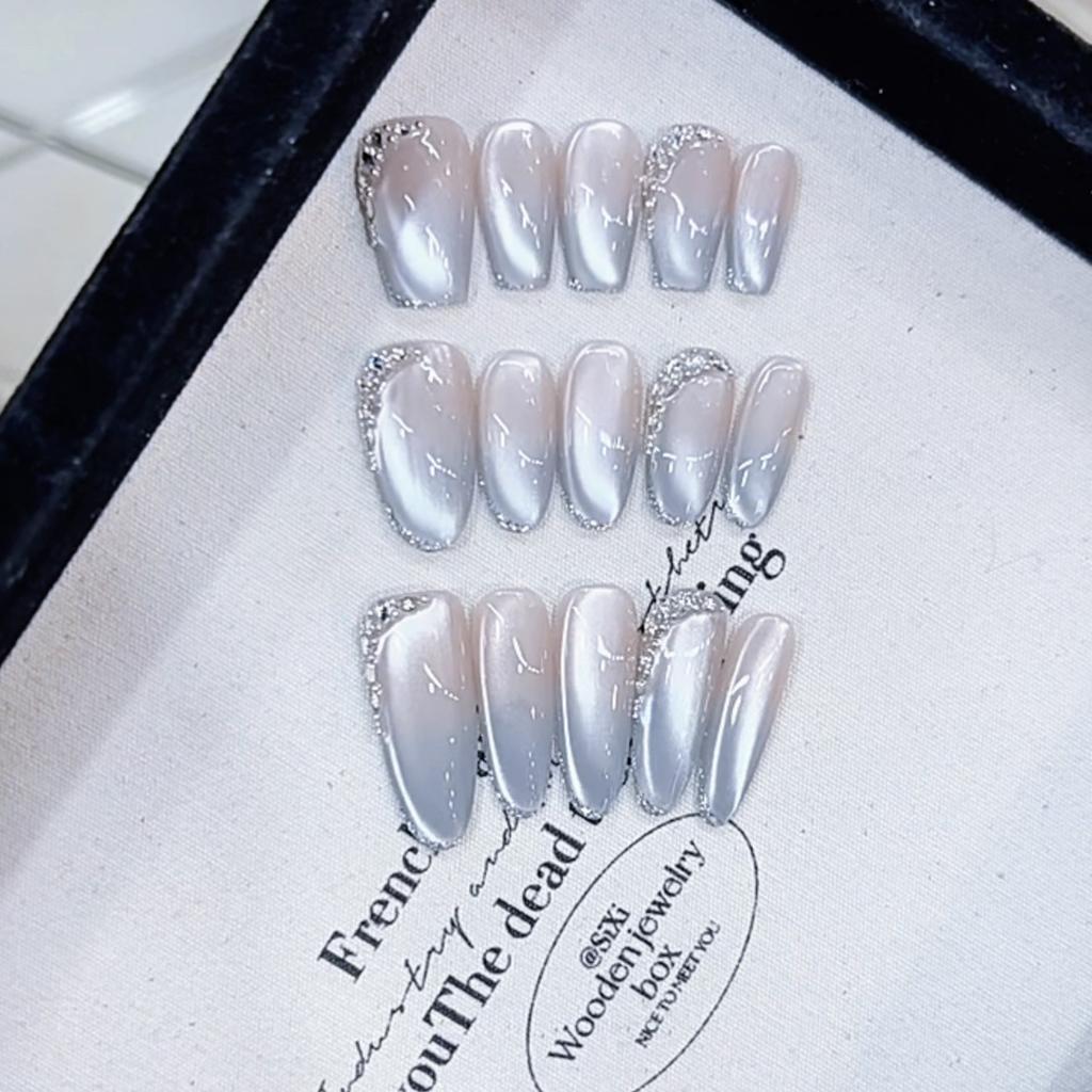 Чистая ручная работа, броня, весна и лето, новая морская соль, лунный свет, прозрачный лед, кошачий глаз, чистая похотливая наклейка для ногтей