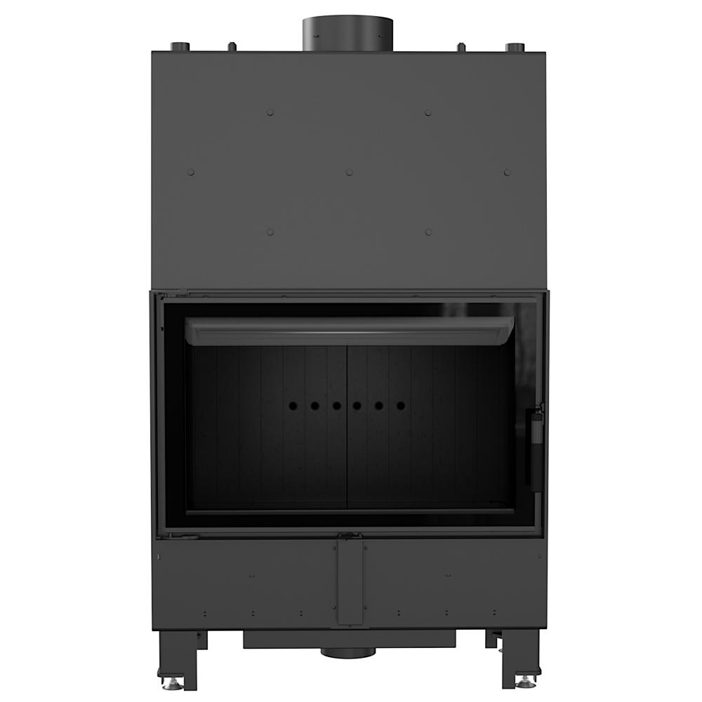 Камин водяной KRATKI LUCY 16 кВт Ø 200 Двойное стекло Черная облицовка термотек