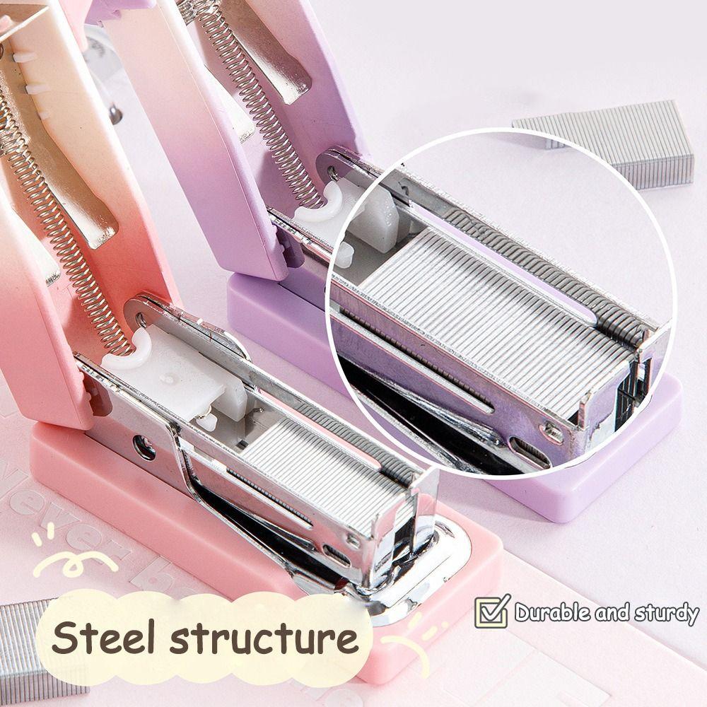 Cute Gradient Cat Claw Mini Stapler with Staples Multifunctional Paper Binder Binding Machine Office School