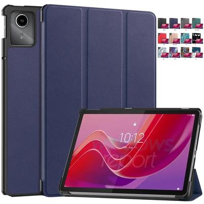 Кожаные чехлы для Lenovo Tab M11 Xiaoxin Pad 2024, чехол 11 дюймов, тройная складная подставка, умный чехол для планшета Lenovo Tab M11, противоударный чехол