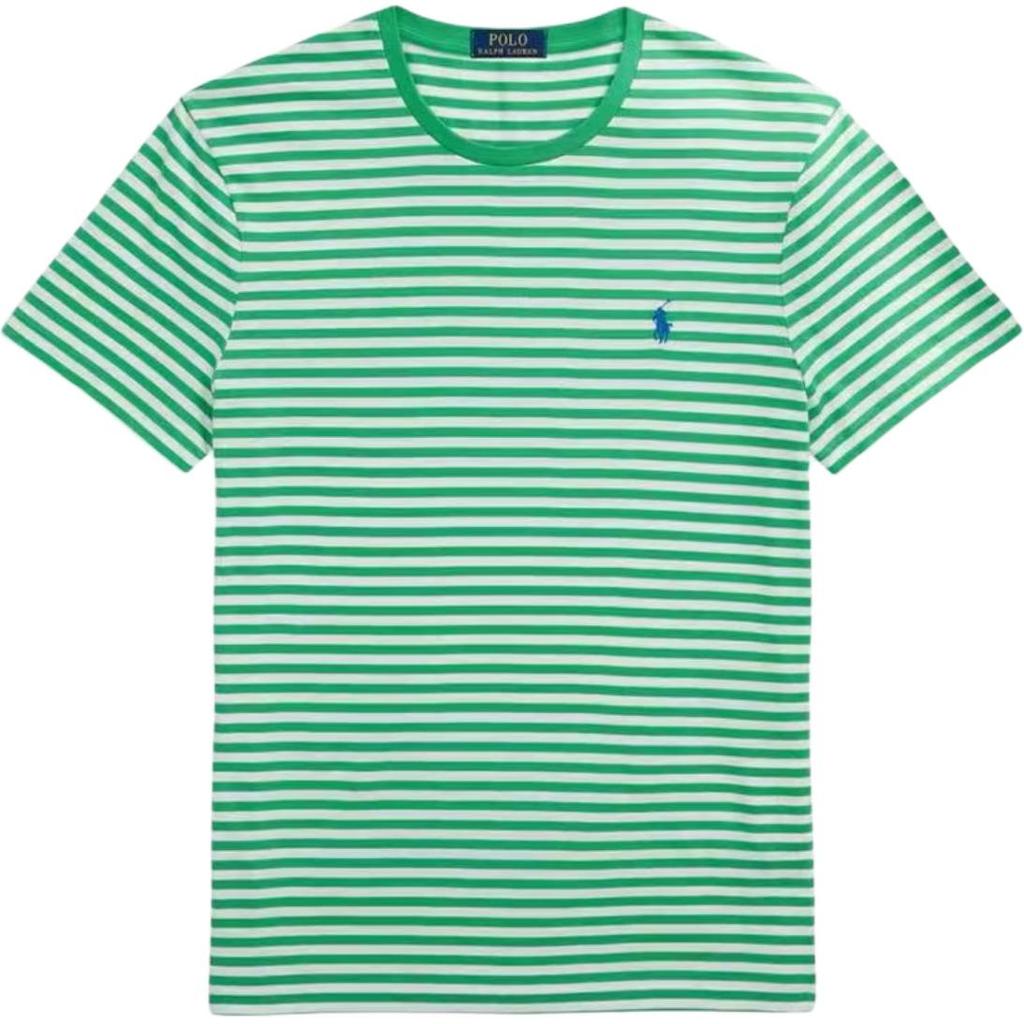 Polo Ralph Lauren SS25 Круглый вырез Полосатая Вышитая Футболка с коротким рукавом Мужские Топы 710960660-004