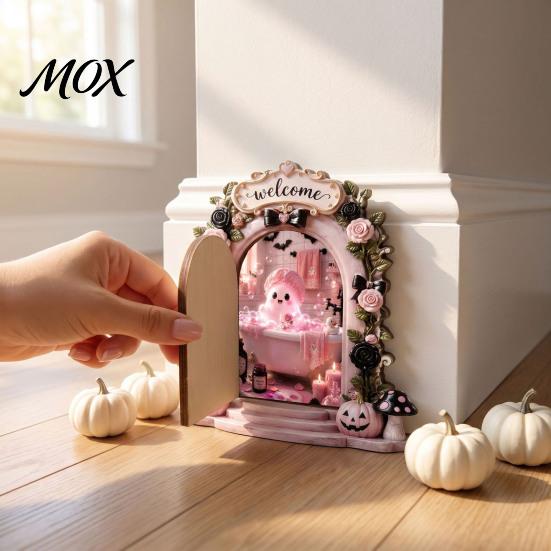 Halloween Party Table Centerpiece Cute Ghost/Mouse Door Ornaments, Miniature Decoration, Double Decorative Corner Sign Layer Arch Wall Decor