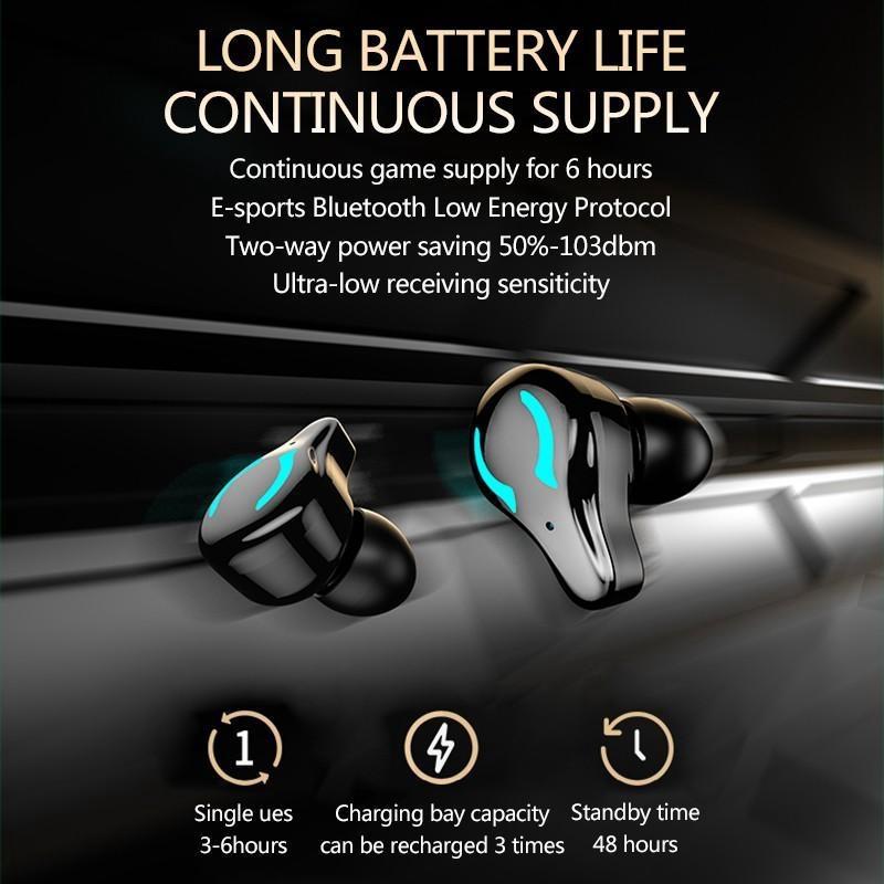 RGB TWS Earphones Wireless Bluetooth Headphones AI Control Stereo HIFI Gaming Headset With Mic Noise Reduction