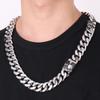 Массивное кубинское ожерелье-цепочка шириной 20 мм с застежкой в виде черепа, панк-ожерелье из нержавеющей стали для мужчин, смелые ювелирные изделия, подарки