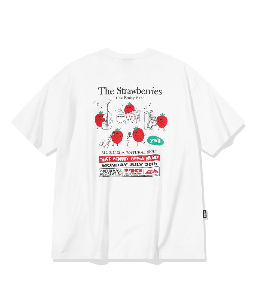 CPGN STUDIO Strawberry Band Short Sleeve T-Shirt White