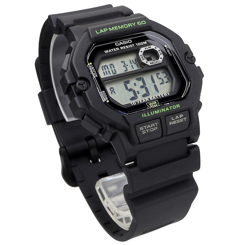 Casio Спортивные цифровые мужские часы с памятью на 60 кругов, WS-1400H-1AV / -1400H-2AV, Зарубежная модель, Серовато-синий / Черный [Параллельный импорт]