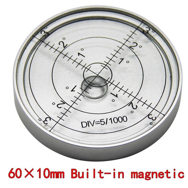 Magnetic Level Meter Mini Metal Level Bead High Precision Horizontal Bubble Round Small Household Level Bubble 60*10mm