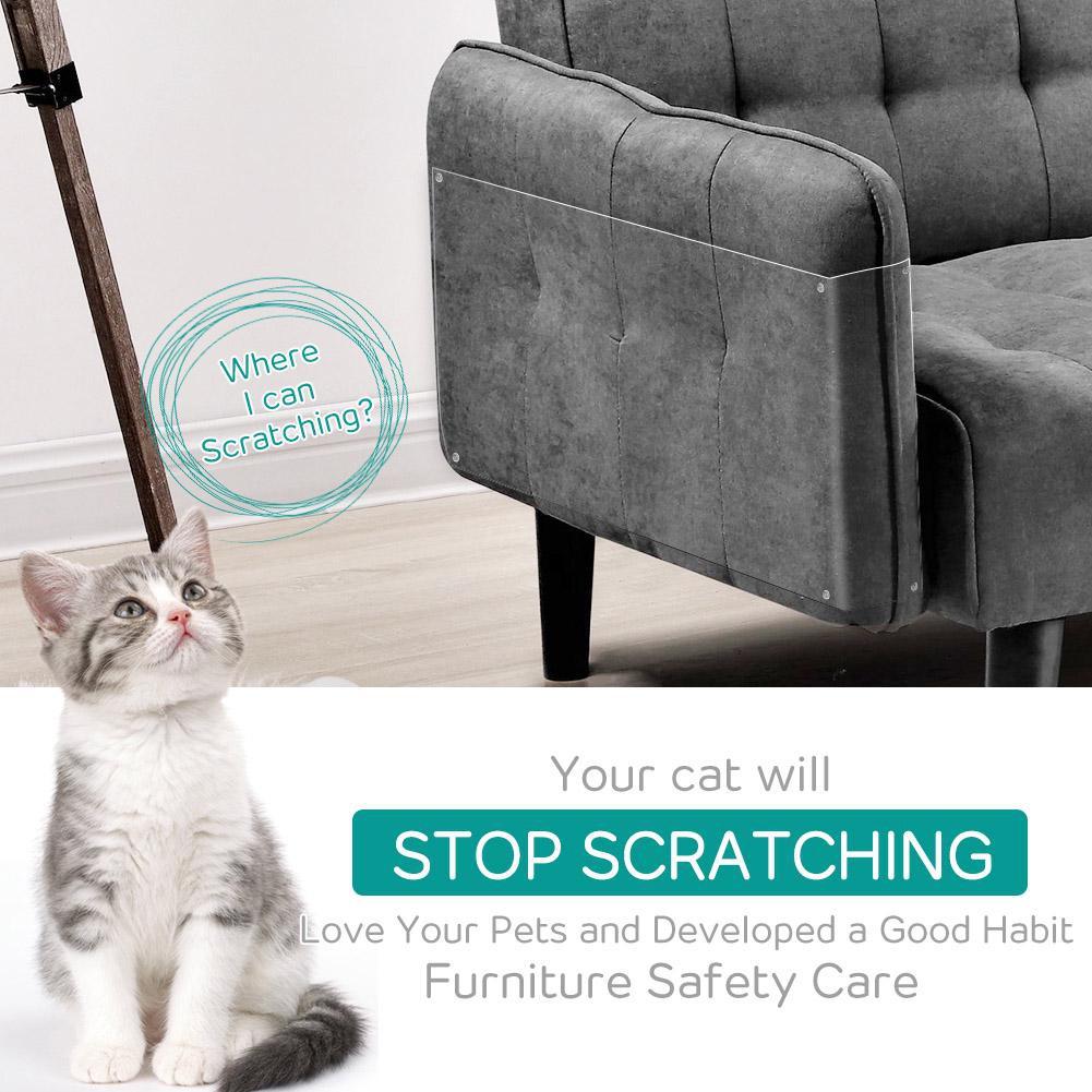 Pet Couch Protector, 4 Piece M 4 Piece L Clear Pet Cat Dog Claw Guards Self-Adhesive Pads, Discreet Cat Scratch Furniture Protector Pad Deterrent