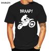 Мужская футболка с коротким рукавом Дизайн Мотокросс Суперкросс Байк Braap Футболка Женская футболка