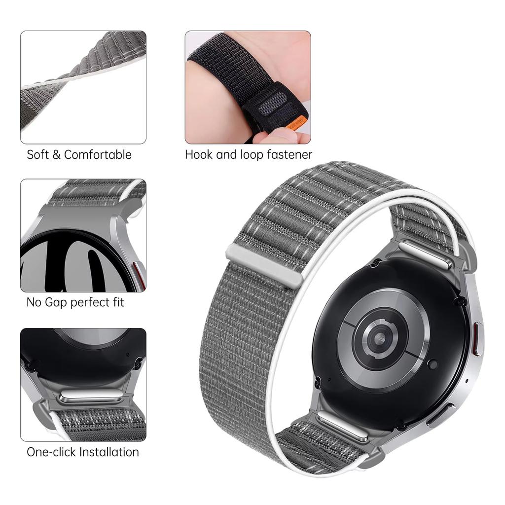 Ремешок без зазоров для Samsung Galaxy Watch 7 6 5 4 44мм 40мм/5 pro браслет correa Galaxy watch6 watch4 classic 47 Нейлоновый Loop ремешок