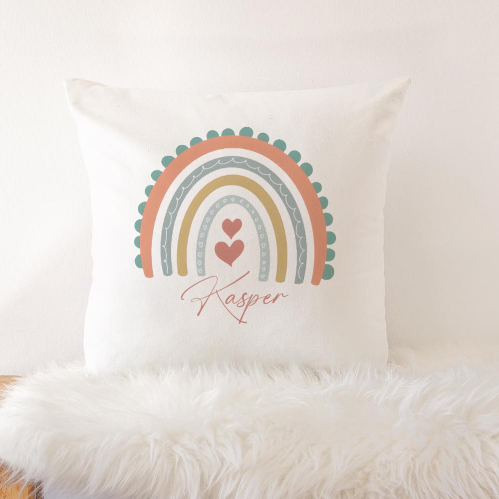 Custom Boho Rainbow Crib Bedding Pillow Cover Personalized Kids Bed Pillow Baby Girl Shower Gifts Rainbow Girls Bedroom Decor
