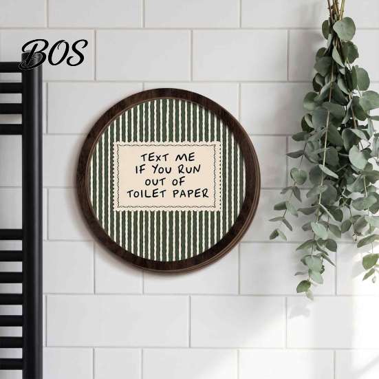 Rustic Living Room Hanging Ornament Retro Wooden Striped Wall Decoration with Funny Slogan, Ornament, Entryway Decorative Art Round Mounted Decor for