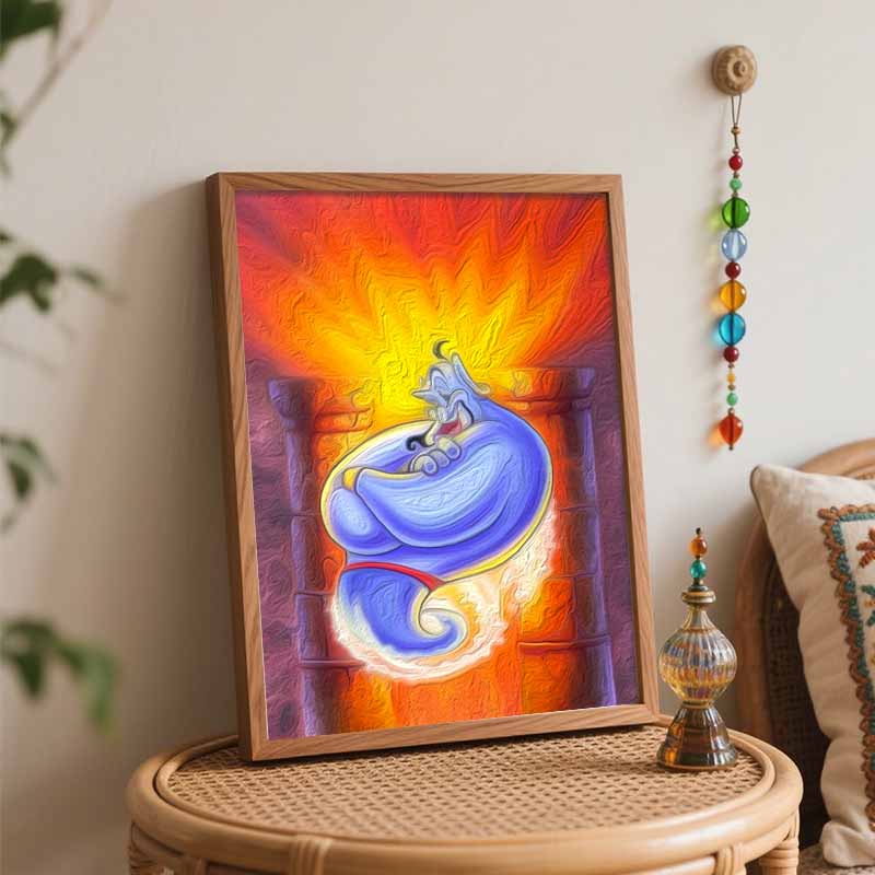Disney Aladdin Genie DIY Oil Painting Art Painting Kit Home Wall Decor Handmade Gift Creative Craft Aesthetic Room Decor Modern Art