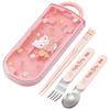 Children's Cutlery Set, Lunch Box, Chopsticks, Spoon, Fork, Made In Japan, Sliding Cutlery with Name Stickers, Antibacterial, Sanrio Hello Kitt
