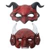 PU Leather Goat Horn Mask Cattle Cosplay Masquerade Halloween Mask Demon Half Face Cover Cosplay Masquerade Unisex