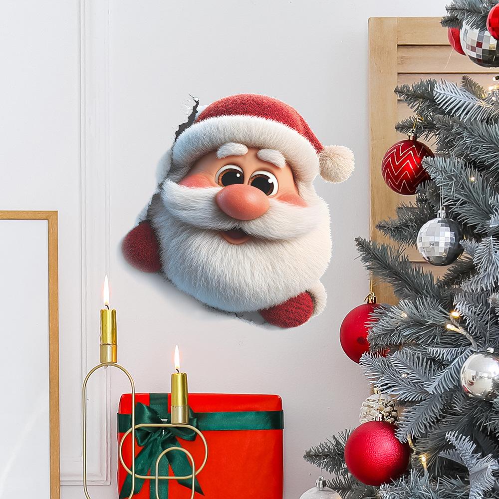 Cartoon and Cute Santa Claus Wall Stickers for The Entrance and Living Room Decoration and Beautification