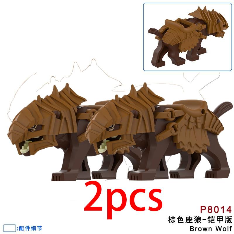 Средневековый Военный Замок Рыцарь Строительные Блоки Езда на Лошади Волк Медведь Слон Животное Жилет Оружие Флаг Седло Игрушка Кирпич Подарок A06