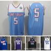 Mens Basketball Jersey Retro Sacramento Kings Williams 55 Fox 5 Webber 4 Draft Pick Style Training Tank Top