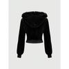 Womens Soft Warm Short Hooded Cardigan Sweater Winter Cotton Blend Casual Top