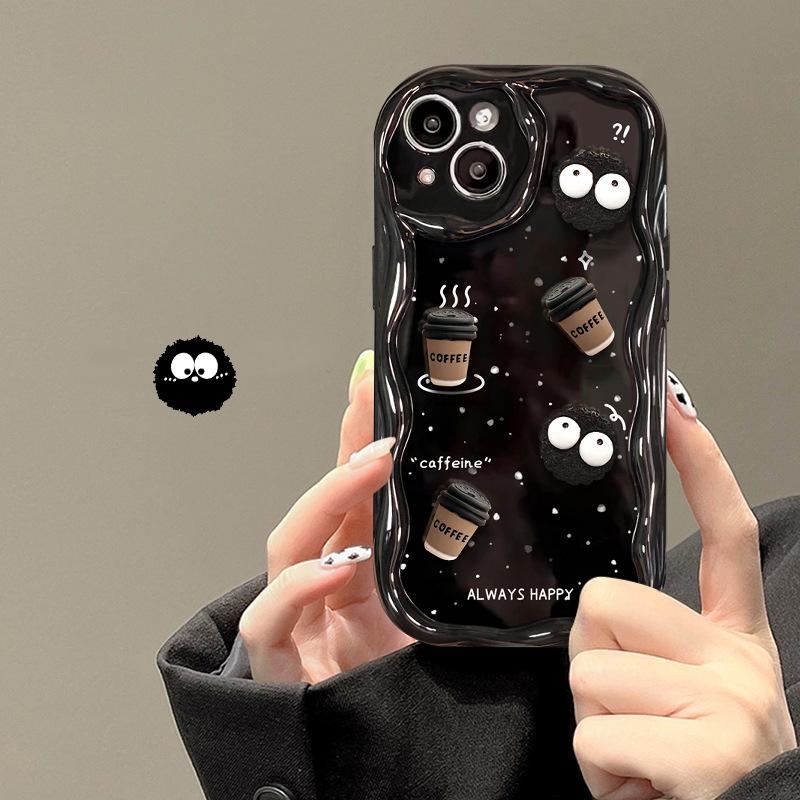 Подходит для чехла для мобильного телефона Apple 14promax IPhone 15/13 Кофейный брикет Трехмерная кукла 12mini Силикон 7