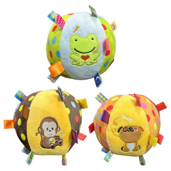 1/3Pcs Squeaky Dog Plush Toy with Built-in Bell, Soft Stuffed Ball Hanging Dog Training Toy, Interactive Pet Chew Toys for All Breeds