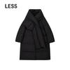 LESS 2024 Winter Collarless Long Down Jacket