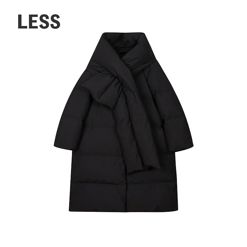 LESS 2024 Winter Collarless Long Down Jacket
