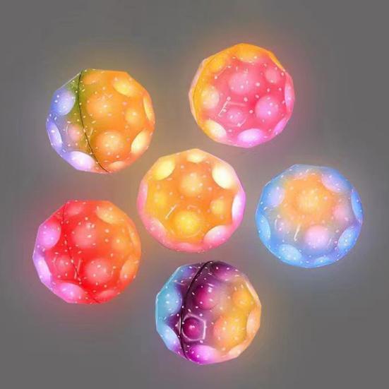 Moon Space Bouncy Balls for Kids Unique Sound Effects Jumping Ball LED Light-Up