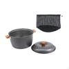 Походный суповой горшок для приготовления пищи, портативный с чехлом для хранения принадлежностей для пикника, кастрюля для приготовления пищи, посуда для