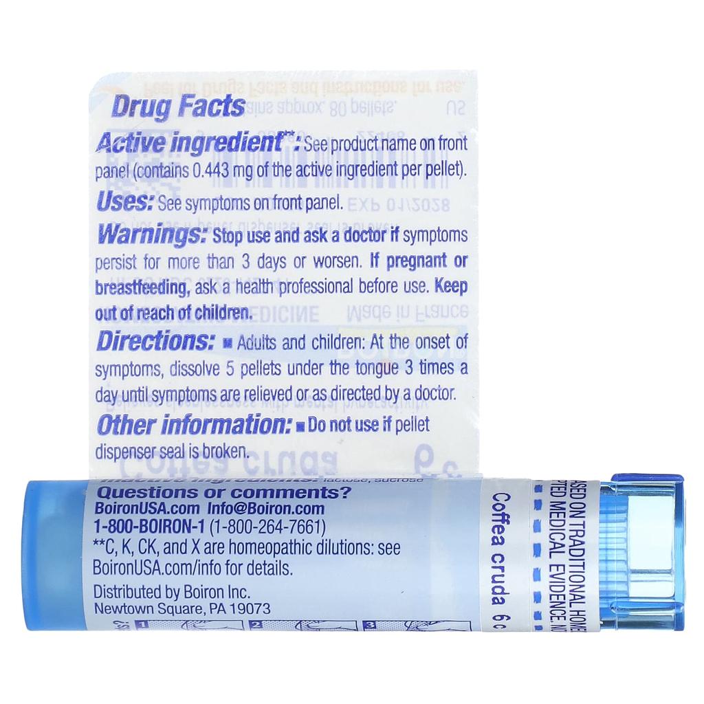 BOIRON Кофея Круда, 6C, Снотворное, Примерно 80 гранул