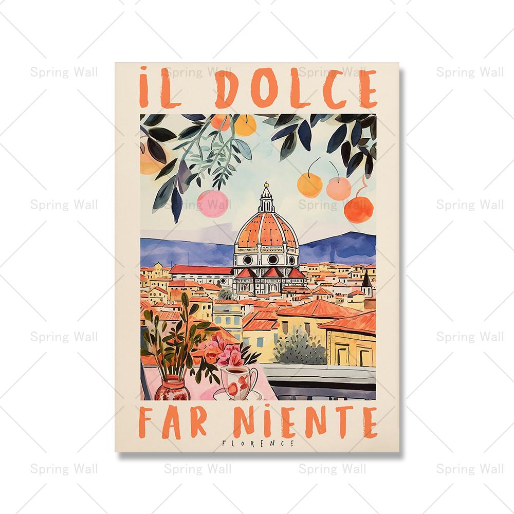 La Dolce Vita плакат и принт ретро Spritz коктейль холст картина Позитано Италия Амальфитанское побережье путешествия настенное искусство декор для спальни