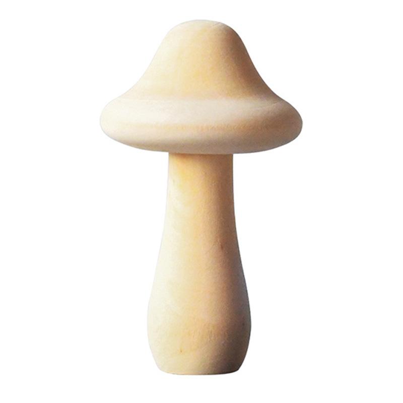 Wooden Mushroom Natural Unfinished Mushroom DIY Crafts Painting Peg Dolls Ornament Handmade Kids Toy Decoration Christmas Gift CDN