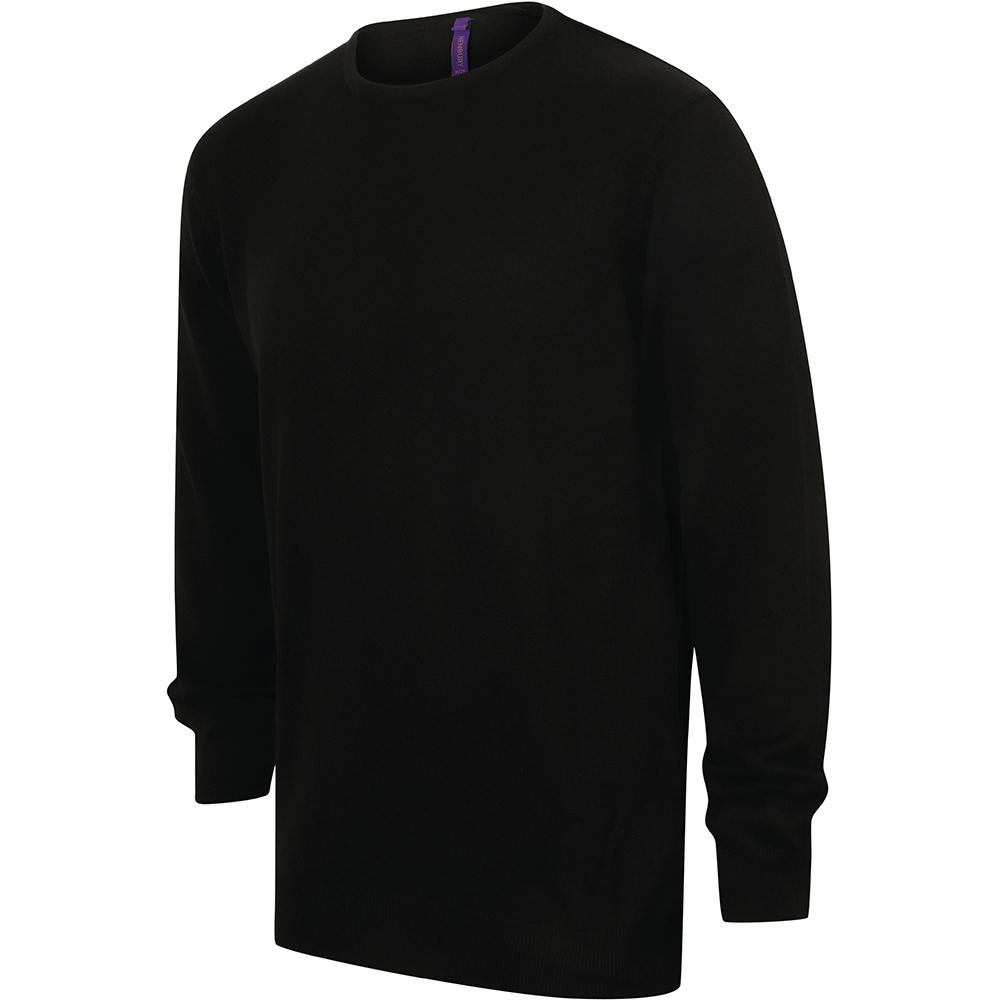 Henbury Mens Crew Neck 12 Gauge Fine Knit Jumper / Sweatshirt