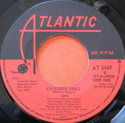 7-дюймовая пластинка CHIC - Everybody Dance / Est-Ce Que C'est AT3469 Atlantic 1978 Канада Соул/Фанк Б/У