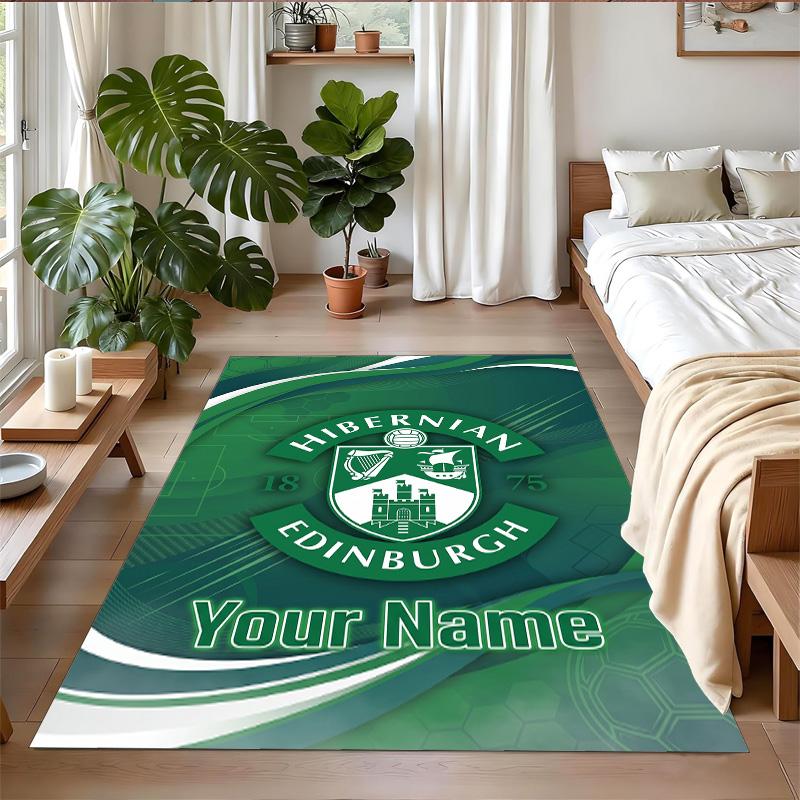 Crystal Velvet Rug Custom Name Text, Soft Non Slip Floor Mat Home DecorHibernian FC