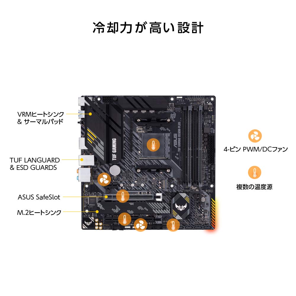 ASUS TUF GAMING AMD Ryzen 5000 series AM4 совместимый B550 оборудованный mATX авторизованный дистрибьютор продукт B550M-PLUS материнская плата/домашний