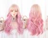 Парик Лолита RyuuCos Длинные волосы Кудрявый розовый парик Розовый градиент Натуральный Харадзюку Косплей Термостойкий Маскировка Настоящее событие Хэллоуин Рождество Школа