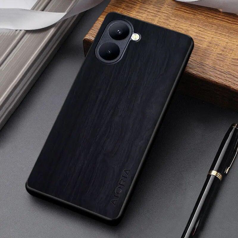 Чехол с деревянным узором для Realme C33 C35 C31 C30, простой, уникальный дизайн, легкий чехол из искусственной кожи для Realme C33, чехол Funda